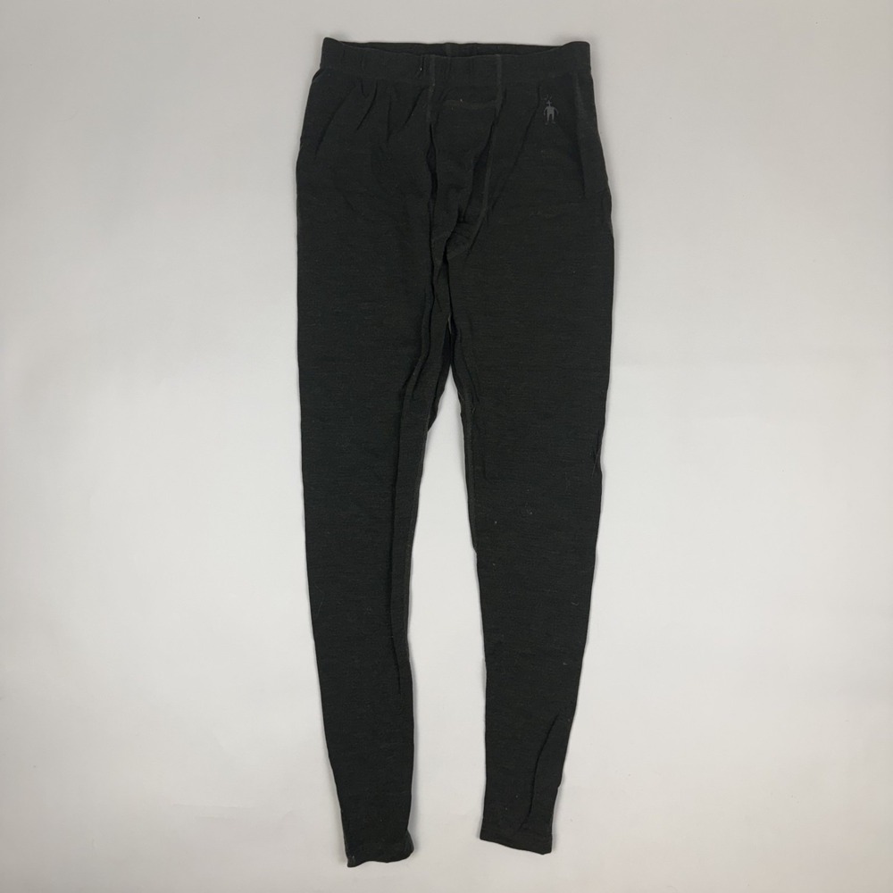 Mens Smartwool Merino Wool Thermal Gray Base Layer Leggings Pants Size Small GUC